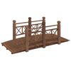 vidaXL Ponte de jardim com corrim&otilde;es 150x67x56 cm abeto maci&ccedil;o