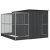 vidaXL Avi&aacute;rio com Extens&atilde;o Prata 290x303x216 cm A&ccedil;o