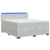 vidaXL Cama Box Spring com Colch&atilde;o e LED Cinzento-claro 140 x 200 cm