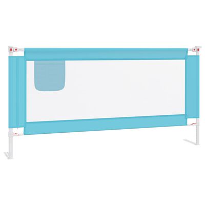 vidaXL Barra de segurança p/ cama infantil tecido 180x25 cm azul