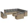 vidaXL 14 pcs conjunto de sof&aacute;s p/ jardim com almofad&otilde;es vime PE bege