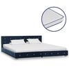 vidaXL Cama com colchão de espuma de memória 180x200 cm veludo azul