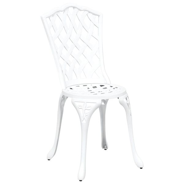 vidaXL Conjunto Bistro de Jardim 3 pcs Branco Alumínio