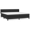 vidaXL Cama com molas/colch&atilde;o 200x200 cm couro artificial preto