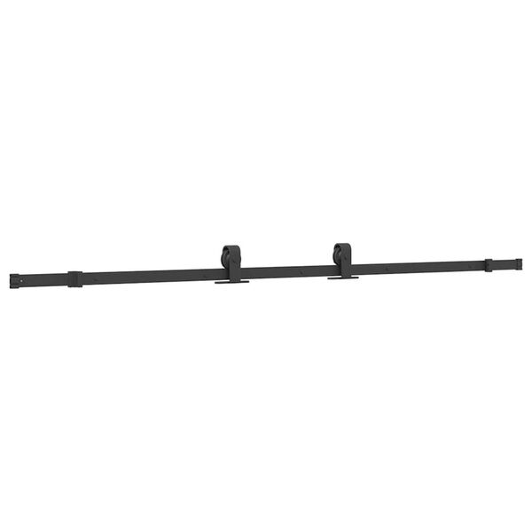 vidaXL Kit de ferragens para porta deslizante 213 cm a&ccedil;o preto