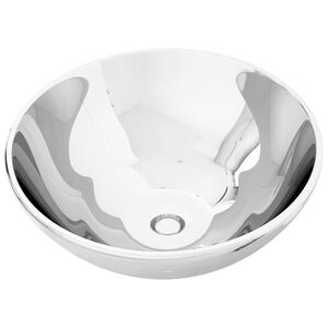 vidaXL Lavat&oacute;rio 32,5x14 cm cer&acirc;mica prateado