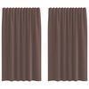 vidaXL Cortinas de voile com aba 2 pcs castanho
