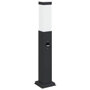 vidaXL Lumin&aacute;ria de poste com sensor, 50 cm, preta, IP44