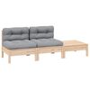 vidaXL 3 pcs conj. lounge de jardim c/ almofadões cinza pinho maciço