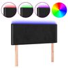 vidaXL Cabeceira de cama c/ luzes LED veludo 90x5x78/88 cm preto