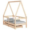 vidaXL Estrutura de cama infantil c/ gavetas 70x140 cm pinho maci&ccedil;o