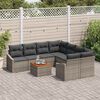 vidaXL Conjunto de Sofá de Jardim 9 pcs Cinzeto Rattan Sintético