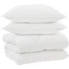 vidaXL Edredom de Inverno com travesseiro 3 unid. Branco Microfibra