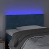 vidaXL Cabeceira de cama c/ luzes LED veludo 90x5x78/88 cm azul-escuro