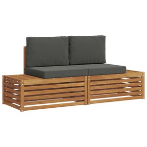 vidaXL 2 unid. Conjunto de Sof&aacute;s para Exterior Natural e Antracite