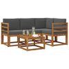 vidaXL Conjunto de Sof&aacute;s para Exterior 5 pcs Natural e Antracite