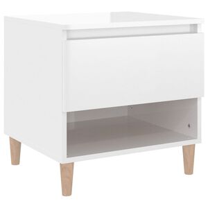vidaXL Mesa de cabeceira 50x46x50cm derivados madeira branco brilhante