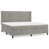 vidaXL Cama com molas/colch&atilde;o 200x200 cm veludo cinzento-claro