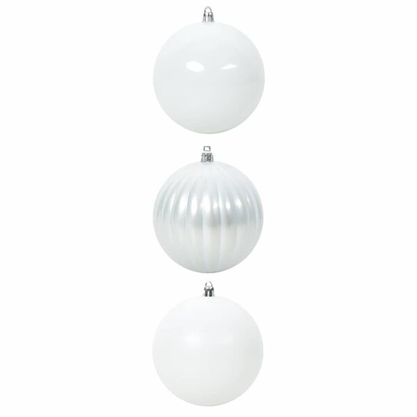 vidaXL Conjunto de Bolas de Natal XXL 3 pcs Branco Pl&aacute;stico