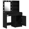 vidaXL Conjunto de Mesa de Maquiagem com LED 2 pcs Carvalho Preto