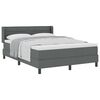 vidaXL Cama Box com cabeceira Manual Cinza Escuro 200 x 160 cm tecido