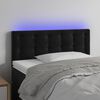 vidaXL Cabeceira de cama c/ luzes LED veludo 90x5x78/88 cm preto