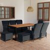 vidaXL 9 pcs conjunto de jantar para jardim cinzento-escuro
