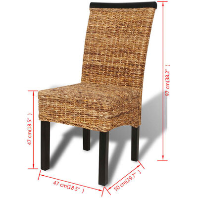 vidaXL Cadeiras de jantar 4 pcs abacá e madeira de mangueira maciça
