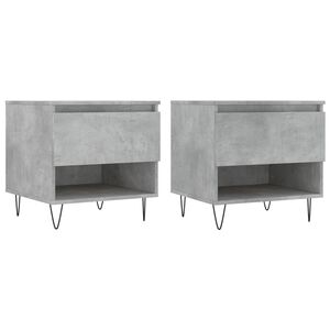 vidaXL Mesas de centro 2 pcs 50x46x50 cm deriv. madeira cinza-cimento