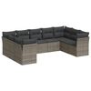 vidaXL 9 pcs conjunto sof&aacute;s p/ jardim com almofad&otilde;es vime PE cinzento