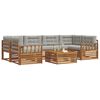 vidaXL Conjunto de Sof&aacute;s para Exterior 7 pcs Cinza Natural e Claro