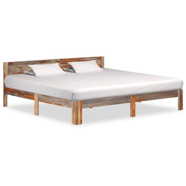 vidaXL Estrutura de cama sem colch&atilde;o 200x200 cm madeira maci&ccedil;a