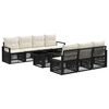 vidaXL Conjunto de Sof&aacute; de Jardim 8 unid. Preto e Branco Creme vime PE