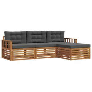 vidaXL Conjunto de Sof&aacute;s para Exterior Natural e Antracite