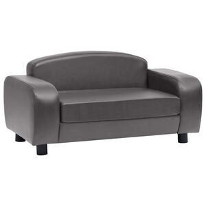 vidaXL Sof&aacute; para c&atilde;es 80x50x40 cm couro artificial cinzento