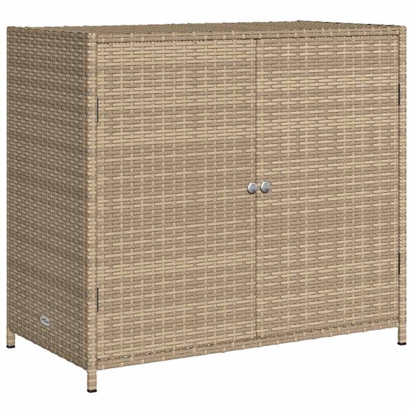 vidaXL Armário de arrumação p/ jardim 83x45x76 cm vime PE bege