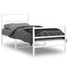 vidaXL Estrutura de cama com cabeceira e p&eacute;s 90x190 cm metal branco
