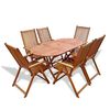 vidaXL 7 pcs conjunto de jantar exterior madeira ac&aacute;cia maci&ccedil;a