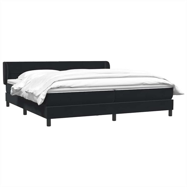 vidaXL Cama com molas colch&otilde;es 200x210 cm veludo preto