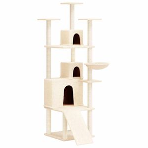 vidaXL &Aacute;rvore p/ gatos c/ postes arranhadores sisal 175 cm cor creme