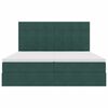 vidaXL Cama com luzes de tira LED Verde Escuro 180 x 200 cm Veludo