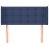 vidaXL Cabeceira de cama c/ abas tecido 93x16x78/88 cm azul