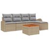 vidaXL Conjunto de Sof&aacute; de Jardim 6 unid. Bege e Cinza Claro vime PE