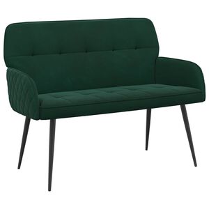 vidaXL Sof&aacute; de 2 lugares com p&eacute;s de metal 2 lugar Verde-Escuro Veludo