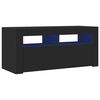vidaXL M&oacute;vel de TV com luzes LED 90x35x40 cm preto