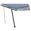 vidaXL Toldo retr&aacute;til manual independente 300x250 cm azul e branco