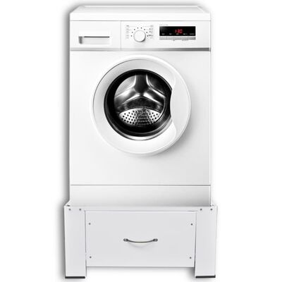 vidaXL Suporte para máquina de lavar c/ gaveta branco