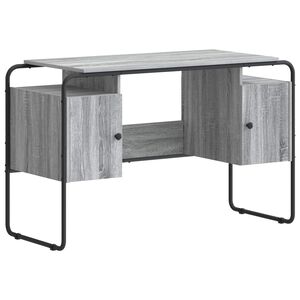 vidaXL Mesa com Armazenamento Sonoma cinzento 120 x 50,5 x 75,5 cm