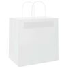 vidaXL Sacos de papel 250 unid com al&ccedil;as branco 26x17x25 cm