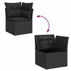 vidaXL 9 pcs conjunto de sof&aacute;s p/ jardim c/ almofad&otilde;es vime PE preto